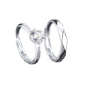 Shangjie Oem Anilos amostra de moda anéis de casamento 925 anéis de zircão de prata esterlina anéis de casal